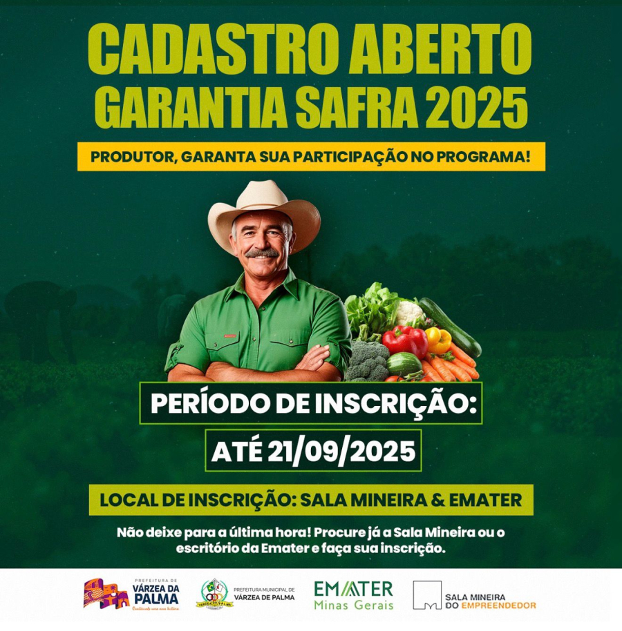 CADASTRO ABERTO GARANTA SAFRA